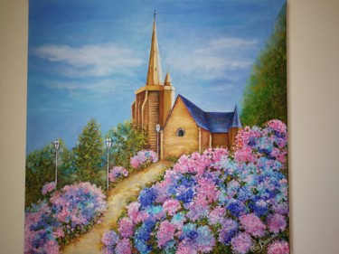 Картина под названием "Chapelle de Notre-D…" - Cécile Labossière, Подлинное произведение искусства, Масло