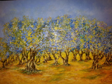 Malerei mit dem Titel "Vieille oliveraie v…" von Cécile Labossière, Original-Kunstwerk, Öl