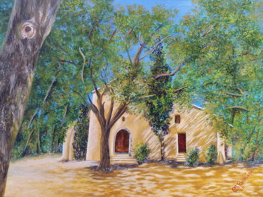 Painting titled "la-chapelle-notre-d…" by Cécile Labossière, Original Artwork, Oil