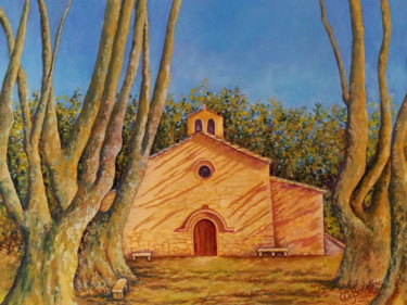 Painting titled "Chapelle-St-Barthél…" by Cécile Labossière, Original Artwork, Oil