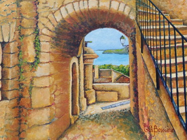 Peinture intitulée "une-ruelle-de-miram…" par Cécile Labossière, Œuvre d'art originale, Huile