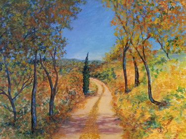 Peinture intitulée "chante-l-automne-1.…" par Cécile Labossière, Œuvre d'art originale