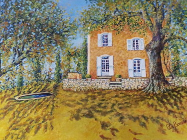 Painting titled "bastide-xviiieme-en…" by Cécile Labossière, Original Artwork, Oil