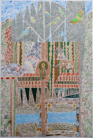 Pintura intitulada "Souvenir d'Andalous…" por Cecile Lorec Gompertz, Obras de arte originais, Acrílico