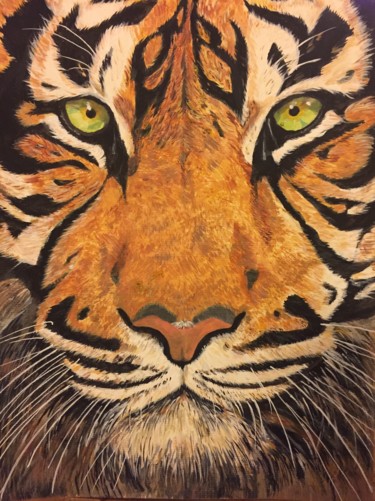 Peinture intitulée "tigre.jpg" par Cécile Martinez, Œuvre d'art originale, Acrylique