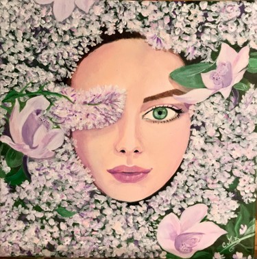 Painting titled "flowerbeauty.jpeg" by Cécile Martinez, Original Artwork, Acrylic