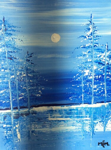 Pittura intitolato "Nuit d’hiver" da Cecile Massiani, Opera d'arte originale, Acrilico
