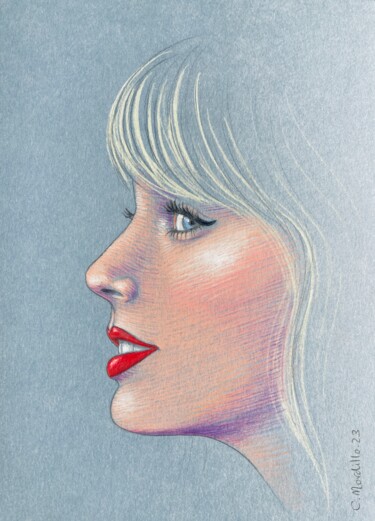 Drawing titled "Taylor Swift" by Cécile Mordillo, Original Artwork, Pencil