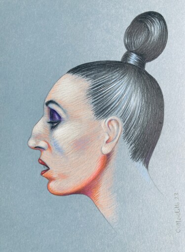 Zeichnungen mit dem Titel "Rossy de Palma" von Cécile Mordillo, Original-Kunstwerk, Bleistift