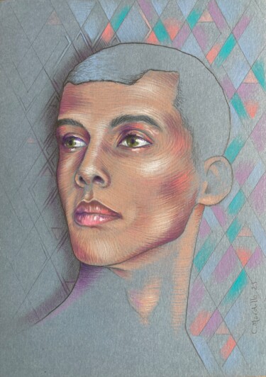 Рисунок под названием "Stromae" - Cécile Mordillo, Подлинное произведение искусства, Карандаш