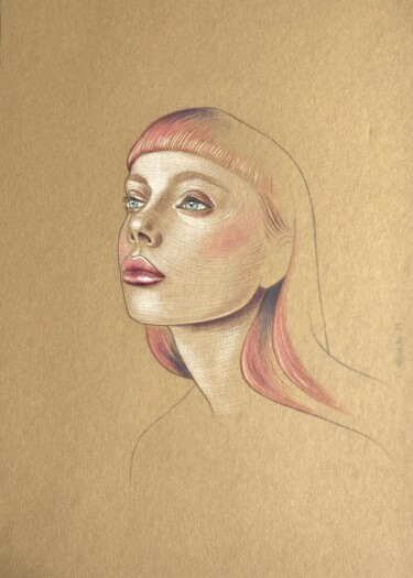 Рисунок под названием "Ginger3" - Cécile Mordillo, Подлинное произведение искусства, Карандаш