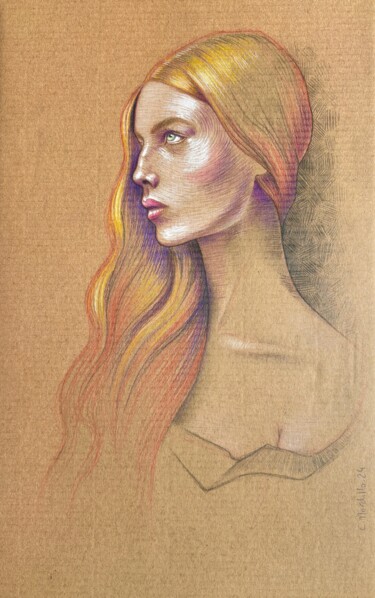 Desenho intitulada "Ginger5" por Cécile Mordillo, Obras de arte originais, Lápis