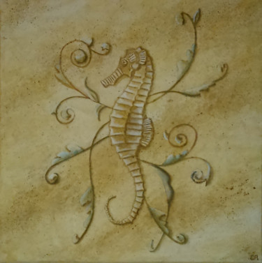 Painting titled "hippocampe" by Atelier Picali, Original Artwork, Acrylic