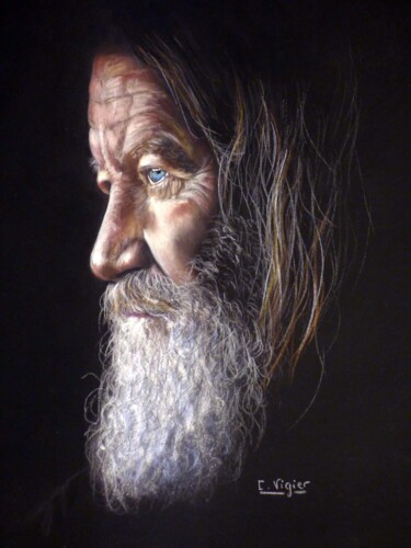 Peinture intitulée "Sagesse" par Cécile Vigier, Œuvre d'art originale, Pastel