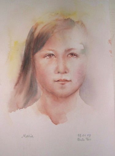 Painting titled "Marie" by Cécile Bui, Original Artwork