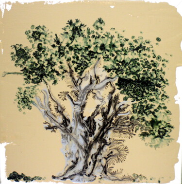 Peinture intitulée "l'olivier" par Cecile Gonne Victoria, Œuvre d'art originale, Acrylique