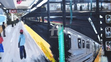 Картина под названием "NewYork LineA" - Cecile Gonne Victoria, Подлинное произведение искусства, Коллажи