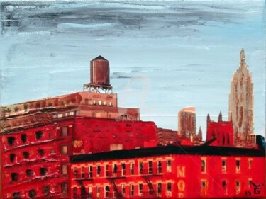 Painting titled "High Line Mahattan" by Cecile Gonne Victoria, Original Artwork, Oil
