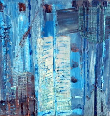 Painting titled "Reflets Montreal" by Cecile Gonne Victoria, Original Artwork