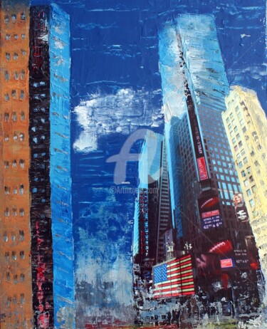Painting titled "Manhattan 5" by Cecile Gonne Victoria, Original Artwork, Oil