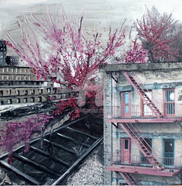 Schilderij getiteld "NY high line 1" door Cecile Gonne Victoria, Origineel Kunstwerk, Acryl