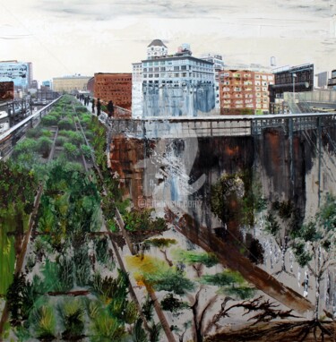 Peinture intitulée "NY High line 3" par Cecile Gonne Victoria, Œuvre d'art originale, Acrylique