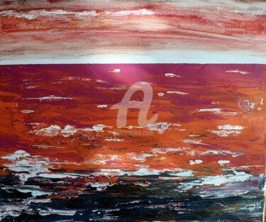 Peinture intitulée "Marée Rouge" par Cecile Gonne Victoria, Œuvre d'art originale, Acrylique