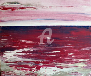 Peinture intitulée "Marée Rouge 2" par Cecile Gonne Victoria, Œuvre d'art originale, Acrylique