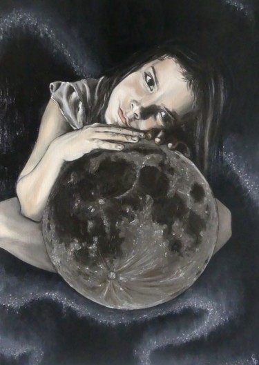 Peinture intitulée "Moonlight dream" par Cécile Pardigon, Œuvre d'art originale, Huile