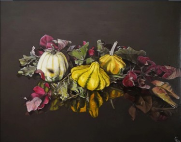 Painting titled "Automnal still life" by Cécile Pardigon, Original Artwork, Oil