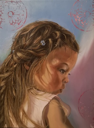 Pintura intitulada "Lea's dream" por Cécile Pardigon, Obras de arte originais, Óleo
