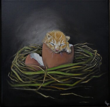 Malarstwo zatytułowany „Magical birth” autorstwa Cécile Pardigon, Oryginalna praca, Olej