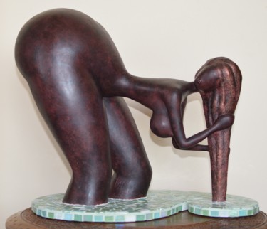 Sculpture intitulée "Le bain de Nana" par Cécile Perrichard, Œuvre d'art originale, Plâtre