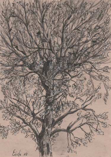 Drawing titled "croquis arbre" by Cécile Rateau, Original Artwork