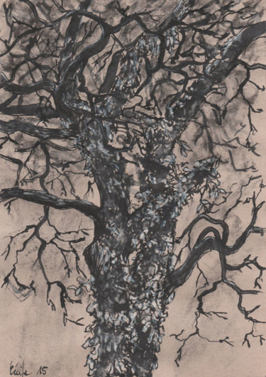 Drawing titled "croquis arbre" by Cécile Rateau, Original Artwork