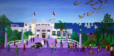 Schilderij getiteld "Casino de Viña del…" door Cecilia Byrne Asenjo, Origineel Kunstwerk, Olie