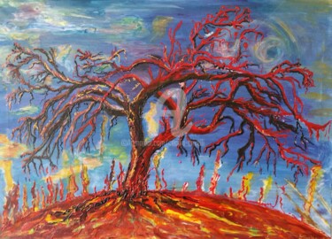 Peinture intitulée "arbre-brulant.jpg" par Cécilia Crivelli, Œuvre d'art originale, Acrylique