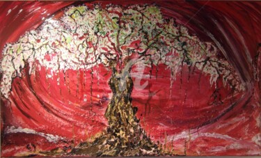 Ζωγραφική με τίτλο "100x60x4 arbre-en-f…" από Cécilia Crivelli, Αυθεντικά έργα τέχνης, Ακρυλικό