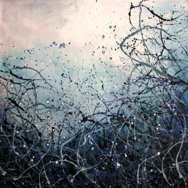 Schilderij getiteld "Winter Blues #5 - E…" door Cecilia Frigati, Origineel Kunstwerk, Acryl