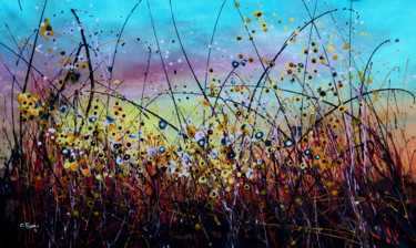 Картина под названием "Sunset #2 - Large o…" - Cecilia Frigati, Подлинное произведение искусства, Акрил