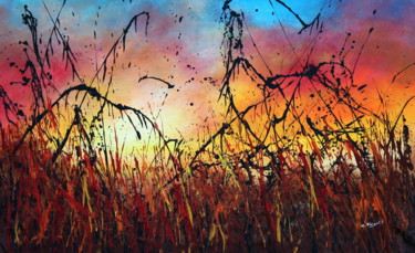 Malerei mit dem Titel "Sunset #4 - large o…" von Cecilia Frigati, Original-Kunstwerk, Acryl
