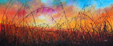 Painting titled "Sunset #5 - Large o…" by Cecilia Frigati, Original Artwork, Acrylic