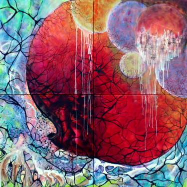 Pintura titulada "A Moonage Daydream…" por Cecilia Frigati, Obra de arte original, Acrílico