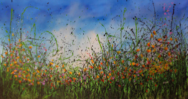 “Einmal Ist Keinmal” - Super sized original floral painting Painting titled "“Einmal Ist Keinmal…" by Cecilia Frigati, Original Art, Acrylic