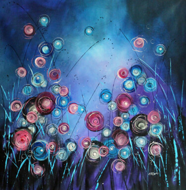 Malerei mit dem Titel ""Wonderstorms" # 7" von Cecilia Frigati, Original-Kunstwerk, Acryl