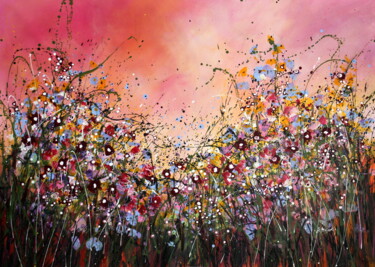 Картина под названием "Full Bloom" - Cecilia Frigati, Подлинное произведение искусства, Акрил