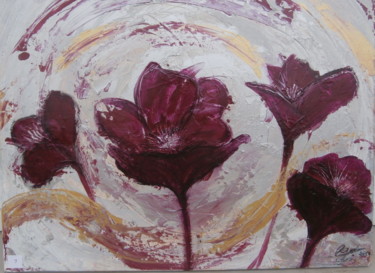 Peinture intitulée "la-danse-des-fleurs…" par Cécilia Godeneche, Œuvre d'art originale, Huile