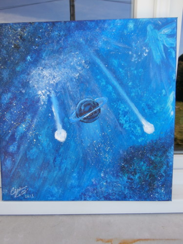 Painting titled "Le cosmos..." by Cécilia Godeneche, Original Artwork, Acrylic