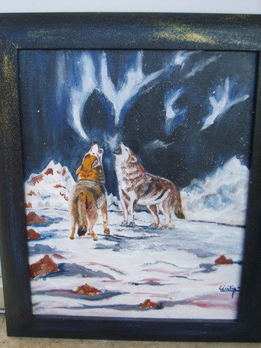Peinture intitulée "les-loups.jpg" par Cécilia Godeneche, Œuvre d'art originale, Huile