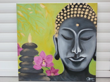 Painting titled "meditation.jpg" by Cécilia Godeneche, Original Artwork, Oil